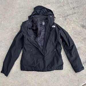 Women’s The North Face Hyvent 2 In 1 Black Coat Jacket Size Large